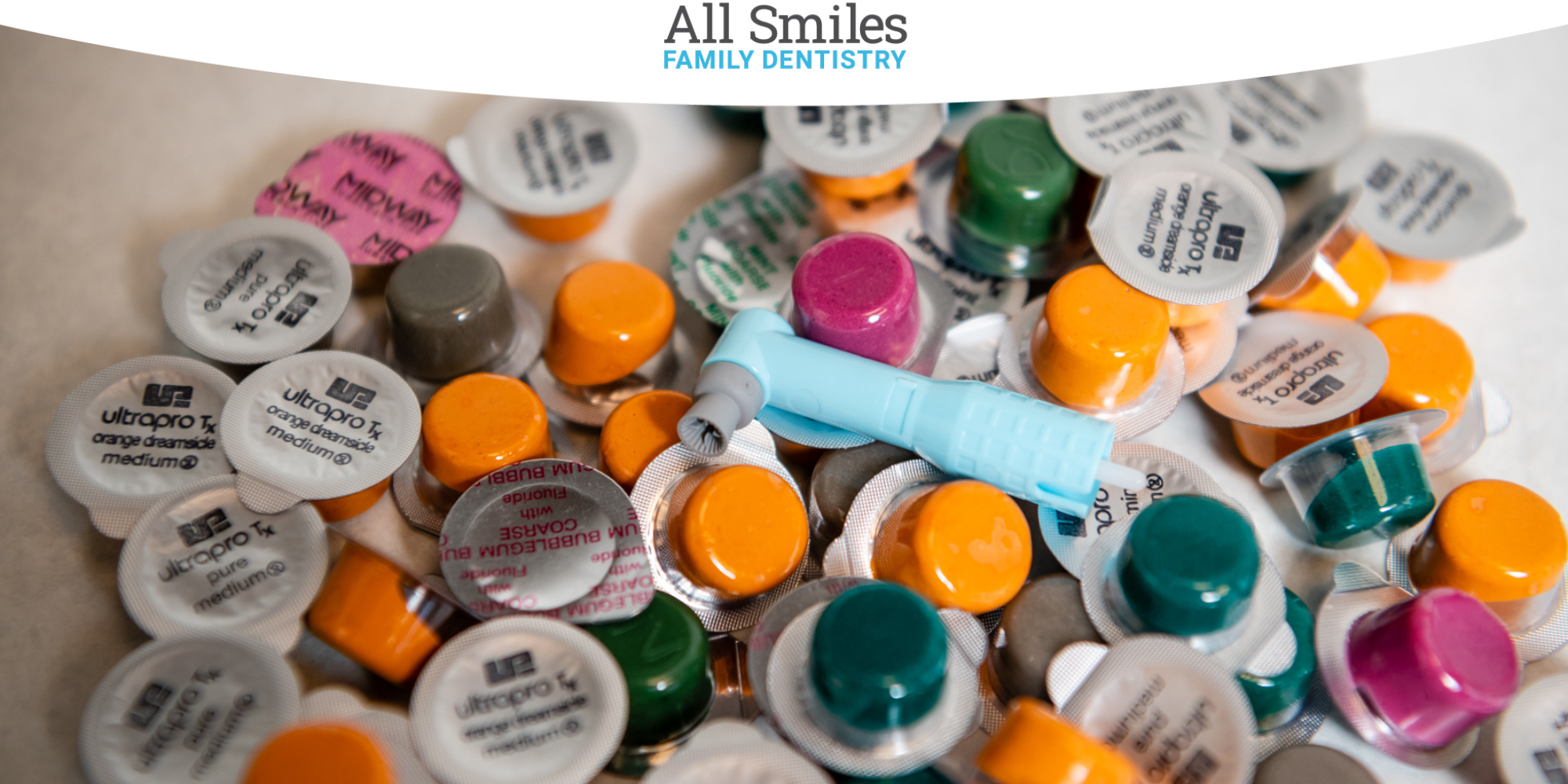 Image of a pile of dental office supplies